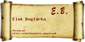 Elek Boglárka névjegykártya